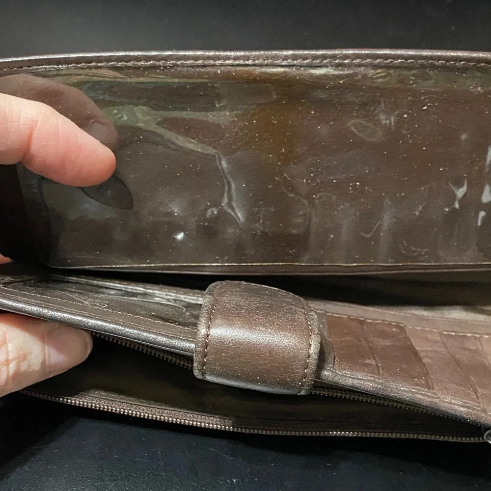 Fossil vintage brown Leather checkbook Wallet